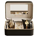 Pandora Black Jewelry Box With Watches Rings Bracelets Necklaces Velvet Lining And Mirror