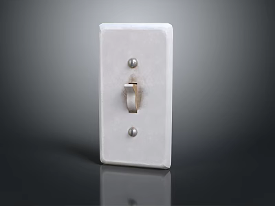 White Modern Electrical Wall Switch With Two Screws And Simple Design For Home Use 3d model