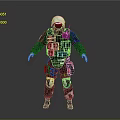 Game and Movie Tactical Character With White Helmet Black Armor And Gear