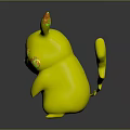 Pikachu 3D Cartoon Character With Yellow Body Black Tipped Ears Red Cheeks And Electric Tail