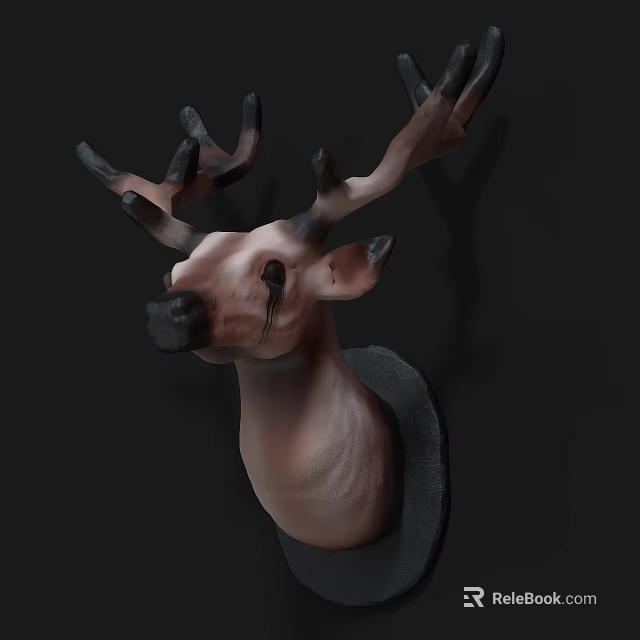Realistic Deer Head Animal Wall Decor For Home Living Room Decoration 3d model 