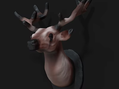 Realistic Deer Head Animal Wall Decor For Home Living Room Decoration 3d model