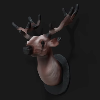 Realistic Deer Head Animal Wall Decor For Home Living Room Decoration 3d model Realistic Deer Head Animal Wall Decor For Home Living Room Decoration 3d model