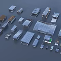 Modern Road Facilities With Bus Shelters Traffic Signs Solar Panels Metal Glass And Pedestrian Walkways