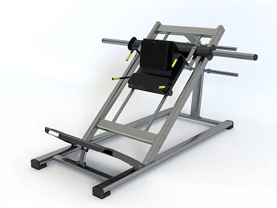 Heavy Duty Leg Press Fitness Equipment With Sturdy Metal Frame And Black Seat 3d model