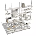 Modern Multi Layered Shelving Unit With Books Decorative Items And Storage Solutions 3d model