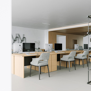 Modern public office area Minimalist company office hall office desk and chair combination rest area public office area office desk and chair combination office desk 3d model