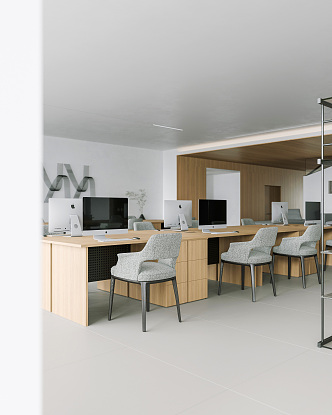 Modern public office area Minimalist company office hall office desk and chair combination rest area public office area office desk and chair combination office desk 3d model