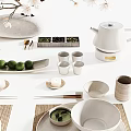 Modern Japanese-style Tableware Plate Tableware Vase Table Display Accessories Ornaments Dining Table Plate Dishes Tea 3d model