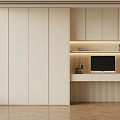 04 wardrobe cream style minimalist wardrobe 3d model