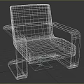 Stylish Modern Single Chair With White Cushion And Metal Armrest Frame