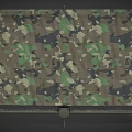 Camouflage Net With Green Brown Camo Pattern And Chain Link Fence Metal Frame