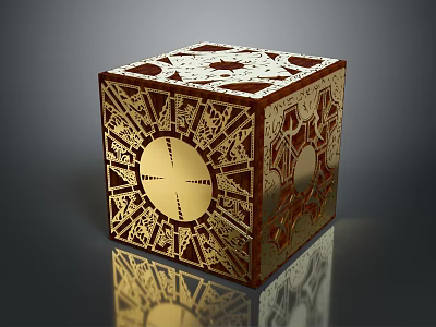 Ornamental Golden Cube With Intricate Openwork Surface Patterns Detailed Design For Home Decor 3d model