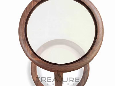 Modern Wooden Round Two-Tier Side Table With Elegant Design For Living Room 3d model