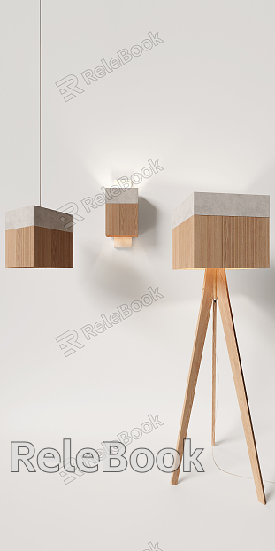 Nordic Lamps Combination Wooden Floor Lamp Chandelier Wall Lamp Combination model