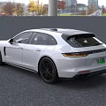 White Porsche Luxury Sedan Featuring Sleek Body Lines Black Grille And Sporty Wheels 3d model