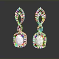 Elegant Gold Plated Earrings Inlaid With White Gemstone And Crystal Accents For Women Fashion Accessories