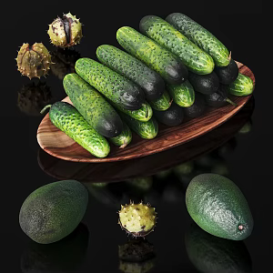 Modern cucumber fruit cucumber chestnut avocado 3d model