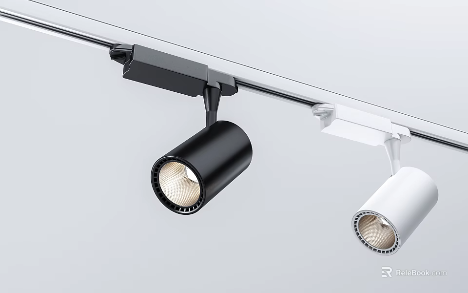 Modern Track Spotlights Black And White For Interior Home Lighting Fixtures 3d model 