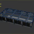 Modern Architectural Modular Frame Structure With Metal Grid And Transparent Panels
