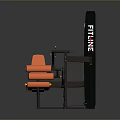 Leg Exercise Fitness Machine With Orange Seat And Black Frame For Gym Training