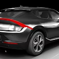 Modern Black Car With Sleek Design Streamlined Body And LED Headlights 3d model