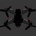 Black Foldable Drone With Red Edge Propellers For Aerial Photography