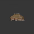 Traditional Rustic Wooden House With Thatched Roof And Log Structure Design