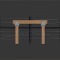 Modern Scene Components With Black Metal Frame Cross Supports White Lines And Wooden Frame Metal Connectors