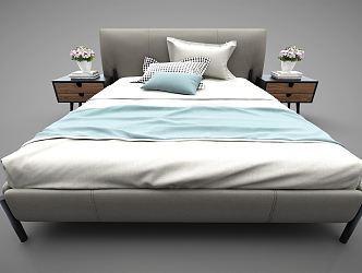 modern single bedding 3d model