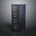 Black Filing Cabinet With Four Drawers Silver Handles And Label Slots