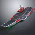 Modern Aircraft Carrier Water Transport Vehicle With Flight Deck And Tower Design