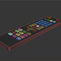 Gray Remote Control Device With Multiple Colored Buttons And White Keys