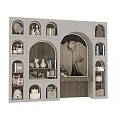 Modern Wooden Wardrobe Interior Design With Open Shelves Books And Figurines