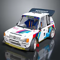 Kartcout Rally Race Car With Colorful Stripes Number 17 And Aerodynamic Design
