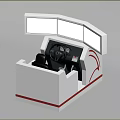 Amusement Driving Simulator Equipment Featuring Steering Wheel Seat And Curved Screens With Realistic Racing Scenes
