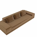 Modern Brown Velvet Sofa With Multiple Cushions And Minimalist Modular Design 3d model