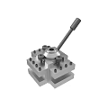 Adjustable Metal Workbench Fixture With Central Component And Multiple Handle Bolts