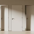 Modern White Swing Doors with Minimalist Design in Bright Interior Spaces