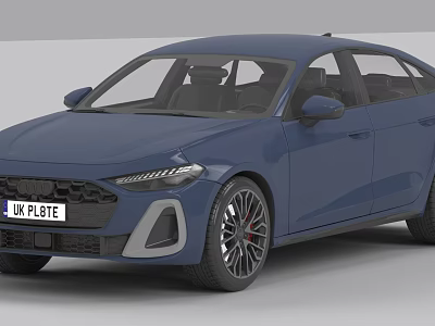 Blue Sedan With Modern Sleek Exterior Design LED Headlights And Sporty Alloy Wheels 3d model