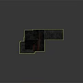 Red Brick House Model With Black Roof Chimney Wooden Extension And Windows