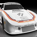 White Porsche Race Car With Number 41 German Flag Stripes And Sponsor Logos