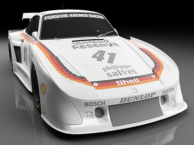 Porsche Kramer Racing 935 Sedan Car Luxury Car Racing sports car 3d model