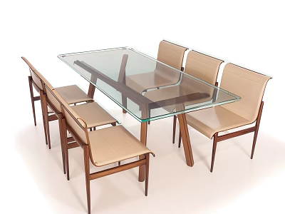 Modern Coffee Table With Glass Top And Wooden Frame For Living Room 3d model