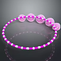 Pink And White Beaded Bracelet With Circular Decorative Elements
