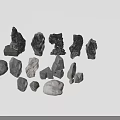 Natural Stone and Wood Decorative Items with Diverse Shapes and Textures