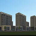 Aerial View Planning of Modern Residential Complex With High Rise Buildings and Central Green Space