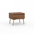 Modern Wooden Bedside Table With Single Drawer And Light Colored Legs