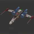 Futuristic Starfighter Spacecraft With Multiple Engines Metallic Wings And Detailed Structure
