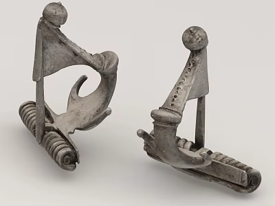 Industrial Metal Hardware Tools With Spring Clamping Components And Textured Design 3d model
